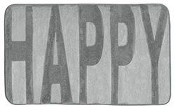 WENKO Tapis de Bain Memory Foam Happy Concrete Gris - Tapis de Douche, Polyester, 50 x 80 cm, Gris
