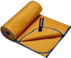 Cressi Unisex Fast Drying Microfibre Towel, Yellow/Blue, 80x160 UK