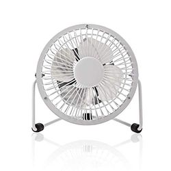 NEDIS Tafelventilator stroomvoorziening via USB diameter: 100 mm 3 W 1 snelheden 1,00 m wit, FNDK1WT10