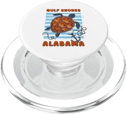 Bonito gráfico de dibujos animados de tortugas marinas de Gulf Shores Alabama PopSockets PopGrip para MagSafe