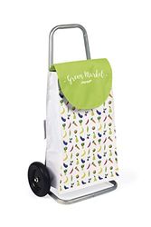 Janod - Chariot de Course Enfant Green Market - Jouet d'imitation Marchande - Dès 3 Ans, J06575, Vert et Blanc