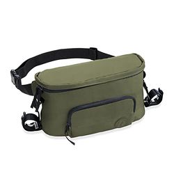 hauck Pushchair Hip Bag, Olive - 2en1 Sac de Rangement Poussette et Sac Banane pour Femmes et Hommes - Grand Organisateur Landau 17 x 11 x 32 cm - Fixation Facile - Longue Ceinture Réglable
