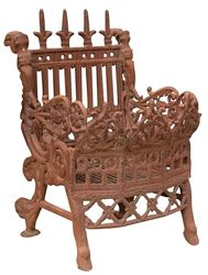 Biscottini - Brasero d'extérieur - L55xPR42xH87 - Fusion de Fonte - Finition Antique