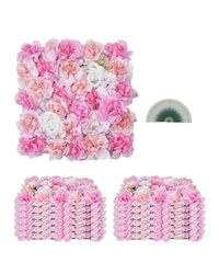 VEVOR 3D bloem wandpaneel, 12 stuks 15 x 15 inch, kunstmatige bloemen muur achtergrond mesh backing mat, naadloos ontwerp en eenvoudige installatie voor bruiloft Valentijnsdag thuis babyfeest