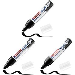 Edding 5000 marcatore acrilico largo - nero - a vernice acrilica - punta scalpello 5-10mm - pennnarello acrilico per disegno su tela, carta, legno - marcatore acrilico per sassi/ciotoli, Pacco da 3