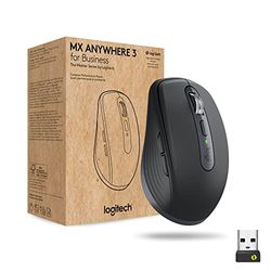 Logitech MX Anywhere 3 Compact Performance Mouse for Business – Wireless, Ultrafast Scrolling, Any Surface Tracking, rechargeable, Logi Bolt USB receiver, Bluetooth, Windows/Mac/iPadOS - Graphite