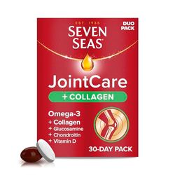 Seven Seas JointCare + Collagen, with Omega-3, Glucosamine, Chondroitin, Vitamins C and D, Manganese and Zinc, Food Supplements, 30-Day Pack