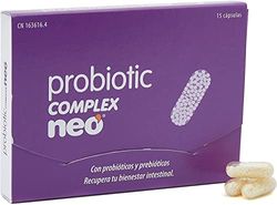 NEO | Probiotic Complex | 15 Cápsulas | Con Microgránulos a Base de Probióticos y Prebióticos | Mejora las Funciones Digestivas | Ayuda al Bienestar Intestinal