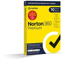 Norton 360 Premium 2024 - Antivirus software para 10 Dispositivos 15 meses de suscripción - Secure VPN y Gestor de contraseñas - PC, Mac tablet y smartphone