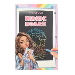 Depesche 13605 TOPModel - Magic Board in lichtblauw en met modelmotief, 8,5 inch LCD-bord incl. tekenpen en knop om te wissen en op te slaan