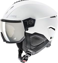 uvex Instinct Visor - Casque de Ski pour Hommes et Femmes - avec Visière - Réglage de la Taille Individuel - White-Black Matt - 59-61 cm