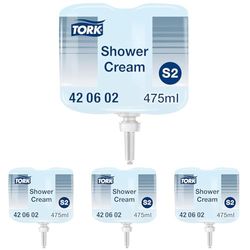 Tork Jabón líquido para el cuerpo y el cabello - 420602 - Gel de ducha y champú 2 en 1 para dispensadores S2 - Fragancia fresca unisex de primera calidad 1 x 475 ml (Paquete de 4)