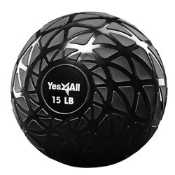 Yes4All A9Q1 Dynamic Slam Balls 6.8 kg, Brillante, balón Medicinal Relleno de Arena, sin Rebote, Adecuado para Entrenamiento y Fuerza