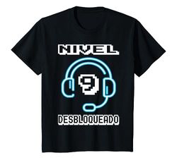 Niños 9 Años Cumpleaños Regalo Gamer Nivel 9 Desbloqueado Camiseta