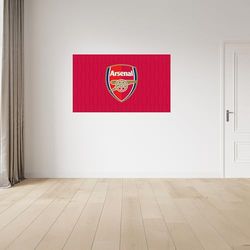 Licensed Décor Sticker mural en vinyle Arsenal FC - Grand format - 130 cm (l) x 80 cm (H) - Motif blason couleur sur texture éclaircissante