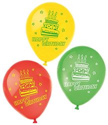 TIFANY 8013384.0 Happy Birthday Globo, Multicolor – Juego de 6