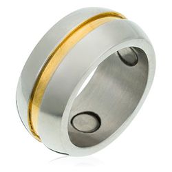 Orphelia unisex rostfritt stål ring tvåfärgad 18 karat förgylld e rostfritt stål, 57 (18.1), colore: Guld, cod. RSG-039/57