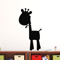 Ambiance Sticker leisteen krijtbord - muurstickers, zelfklevend, afwasbaar, cartoon giraf, H45 x L25 cm