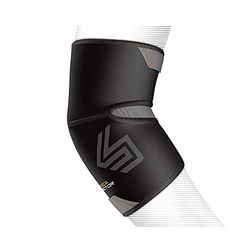 ShockDoctor elleboogbeschermers voor volwassenen, compressiebandage, zwart, L