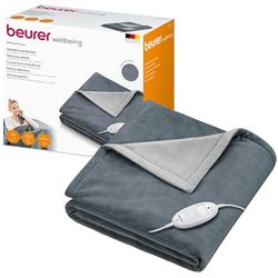 Beurer HD 75 Dark Grey Manta électrica, acogedora manta térmica suave, 6 ajustes de temperatura, lavable a máquina, con desconexión automática y especialmente segura, gris oscuro, 180 x 130 cm