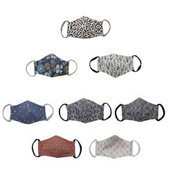 Penguin Home 100% Cotton Reusable Double Layer Face Mask - Set of 8 in Printed Colours - Washable with Anti Microbial Finish - Anti Dust
