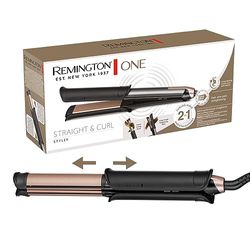 Remington ONE Lisseur & boucleur cheveux [2-en-1]Embouts flexibles en céramique (Lisser, boucler 32 mm & ondulations, contrôle de température 150-230°C, vérouillage des plaques, arrêt auto.) S6077