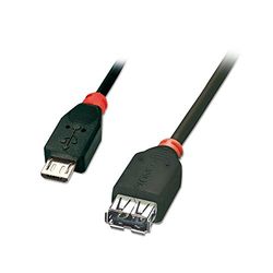 LINDY 1m USB OTG Cable - Black, Type Micro-B to Type A