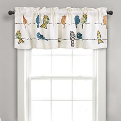Lush Decor Rowley Birds Cantonnière filtrant la lumière, Panneau Simple, 132,1 cm de Large x 45,7 cm de Long, Multicolore – Motif Floral d'oiseaux coloré – Rideau d'oiseaux fantaisiste et ludique –