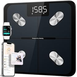 Etekcity Pèse-personne intelligent pour poids corporel, précision à 0,02 kg, balance numérique avec IMC et graisse corporelle, mode zéro courant et mode bébé, grand écran LED, piles incluses, 181,4 kg