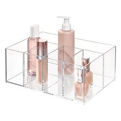 InterDesign iDesign The Clarity Collection Organiseur de Salle de Bain en Plastique à 5 Compartiments, 25,1 x 17,5 x 10,2 cm, Transparent