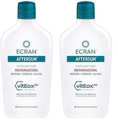 Ecran - Aftersun Leche Post Solar Reparadora para todo Tipo de Pieles, Hidrata, Calma, Alivia y Repara, Textura Ligera y Rápida Absorción, Fórmula con VitEox 80-400 ml (Paquete de 2)