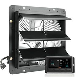 VEVOR Afvoerventilator, 356 mm, temperatuur-vochtigheidsregelaar, EC-motor, 1024 CFM, wandventilator met variabele snelheidsregeling voor wandmontage, ventilatie en koeling voor kassen, garages