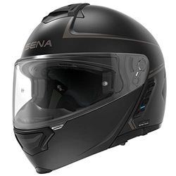 Sena Impulse casco modulare con tecnologia Bluetooth e Sound by Harman Kardon. Con doppia visiera e Mesh Intercom / MP3 / Comandi vocali (Nero, S)