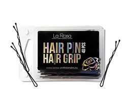 LaRosa Pince pour cheveux ondulés 6 cm - Boule en métal - En forme de U - Pour salons de coiffure - 1 paquet de 40 pièces - Brun