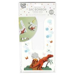 PARTY TIME, EA10222, Haz Que Tus Celebraciones Sean Divertidas con 10 Bolsas de Caramelo de Dinosaurio. Práctico y fácil de cuidar, Fiestas y Aniversarios. Tamaño: 22,50 x 14 cm
