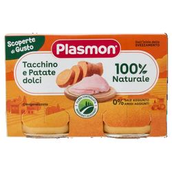 Plasmon Omogeneizzato Scoperte di Gusto Tacchino e Patate Dolci, 24x120gr, 100% Naturale