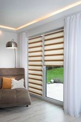 K-Home® Klemmfix Madrid - Estor Doble sin Agujeros, Degradado de Color, Color Beige, 90 x 200 cm