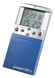 Promed EMT-4 Digitaal TENS & EMS duo-apparaat, combi-apparaat, elektrostimulatieapparaat voor zenuw- en spierstimulatie, prikkelstroomapparaat met 4 tenen-elektroden, 13 therapiemodi