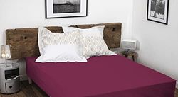 HOME LINGE PASSION, Bayal Fuchsia Fitted Sheet 180 x 200 + 35 cm 100% Cotton 57 Thread Count (Label Oeko-Tex)