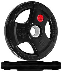 Signature Fitness Olympische 2 inch gietijzeren plaat halterschijf voor krachttraining en gewichtheffen, rubberen coating, 11,3 kg paar