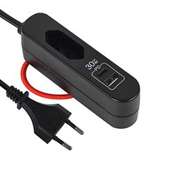 Electraline 62569, Cargador portátil ultra potente,con 1 Toma EU, 1 puerto USB-A y 1 puerto USB-C, 30W Power Delivery (P.D.) con tecnología GaN, Enchufe Europeo, Cable 1,5M