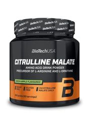 BioTechUSA Citrulline Malate Powder | Essential Amino Acid for Athletes | Sugar-Free | Gluten-Free | 300 g | Green Apple