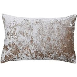 Paoletti VeronaCapas de almofada de veludo esmagado, cor dourada, 40 x 60 cm, poliéster, bege
