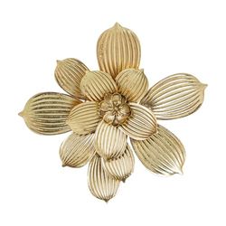 Alexandra House Living Décoration murale dorée métal fleur 40 x 39 x 4 cm