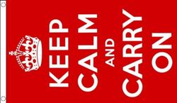 AZ FLAG Bandiera Keep Calm And Carry ON Rosso 90x60cm - Bandiera Inglese - Regno Unito - Londra 60 x 90 cm