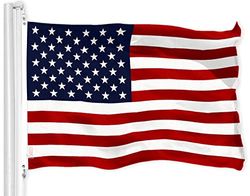 G128 Amerikaanse Amerikaanse vlag | 4 x 6 ft | LiteWeave Pro-serie bedrukt 150D polyester | landvlag, binnen/buiten, levendige kleuren, messing doorvoertules, dikker en duurzamer dan 100D 75D