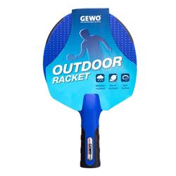 GEWO Outdoor Racket, Leisure Table Tennis Bat for Outdoors, Weatherproof Blue Complete Bat, Shockproof, with Sturdy Mesh Structure, Non-Slip Handle for Good Grip, 300 g