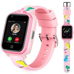 LiveGo Smart Watch 4G per Bambini con GPS Tracker e Chiamate, Schermo Tattile HD, Combinazione di SMS, Voce, Videochiamate, SOS, Orologio Smart 4G per Ragazzi e Ragazze 6-12 Anni (t13 rosa)