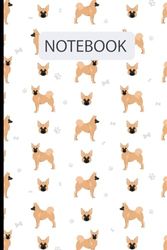 Cute Norwegian Buhund Dog Pattern: Lined Journal Notebook Norwegian Buhund Gifts for Norwegian Buhund lovers | 6" X 9" | 110 Blank Lined