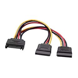 AISENS - A131-0353 - Câble Sata Alimentation, Sata Mâle à 2 Sata Femelle, 20 cm